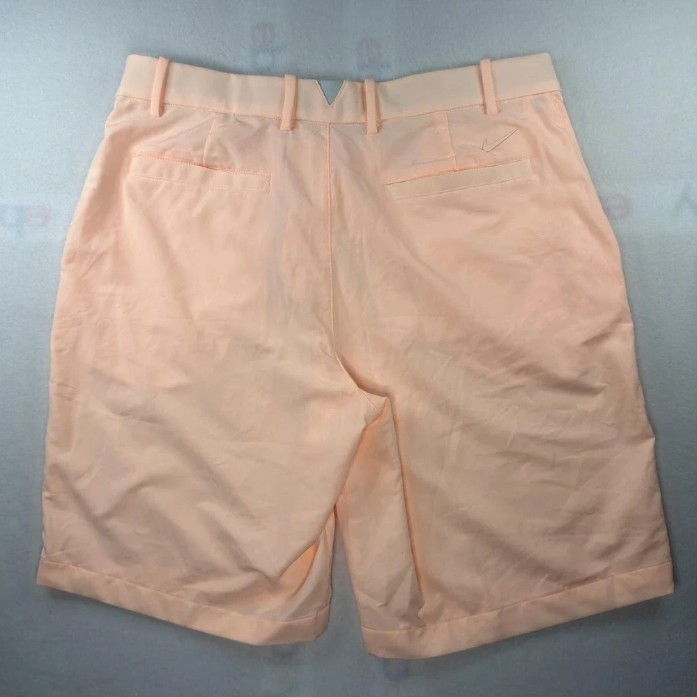 Nike Golf Dri-FIT Shorts Mens 34 Orange 11 Inch Lightweight Pockets Quick Dry